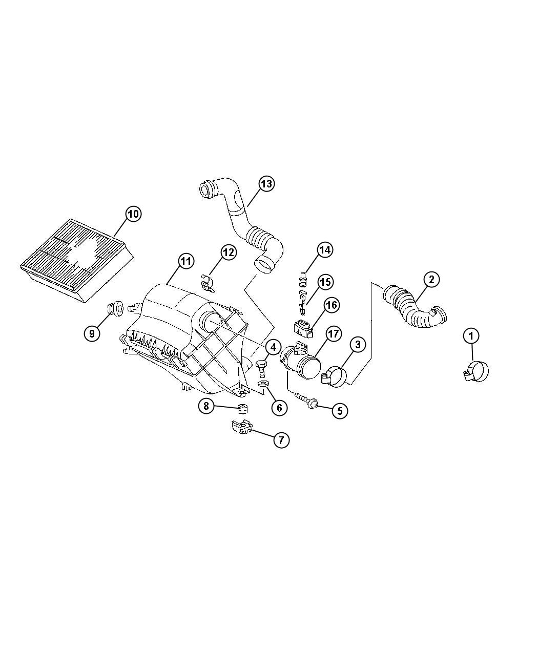 Diagram Air Cleaner. for your Dodge