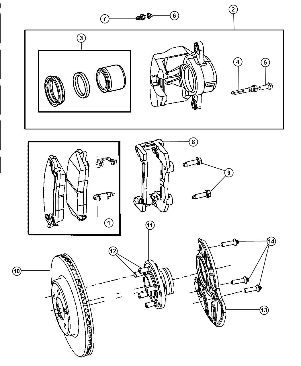 Diagram Brakes, Front, AWD [Brakes- Anti-Lock 4-Wheel Disc, Perf]. for your 2022 Dodge Charger   