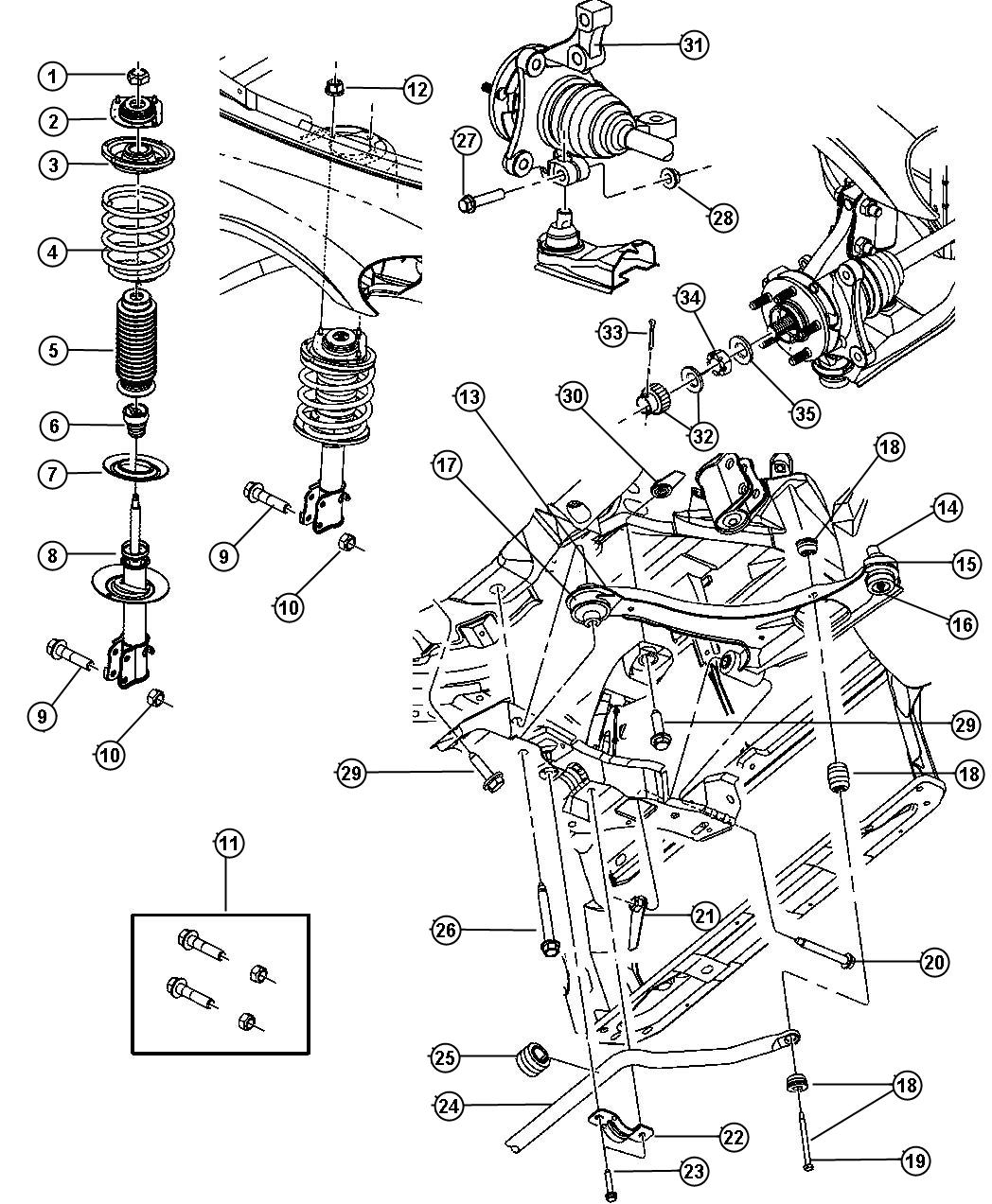 Diagram Suspension, Front. for your Jeep Patriot  