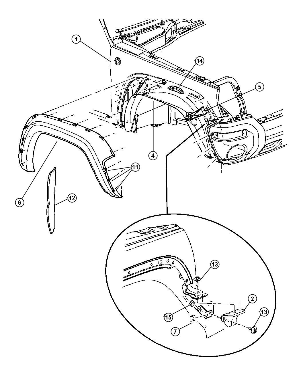 Diagram Fender , Front. for your Jeep