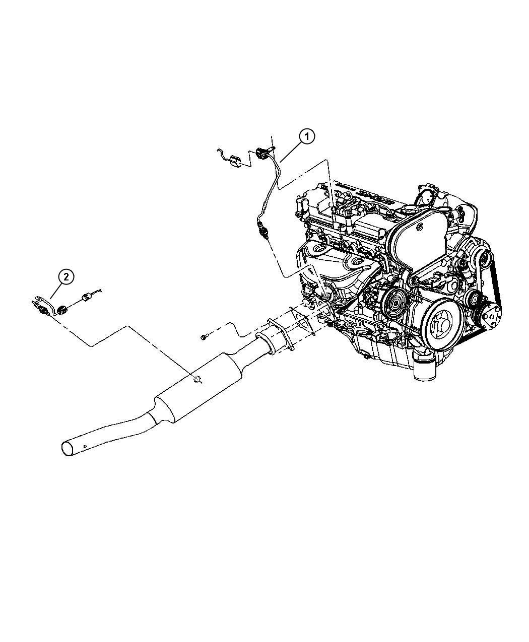 Diagram Sensors, Oxygen 2.0L [2.0L I4 DOHC 16V SMPI ENGINE] 2.4L [[Engine - 2.4L 4 Cyl DOHC 16V SMPI,2.4L I4 DOHC 16V HO TURBO ENGINE]]. for your Chrysler