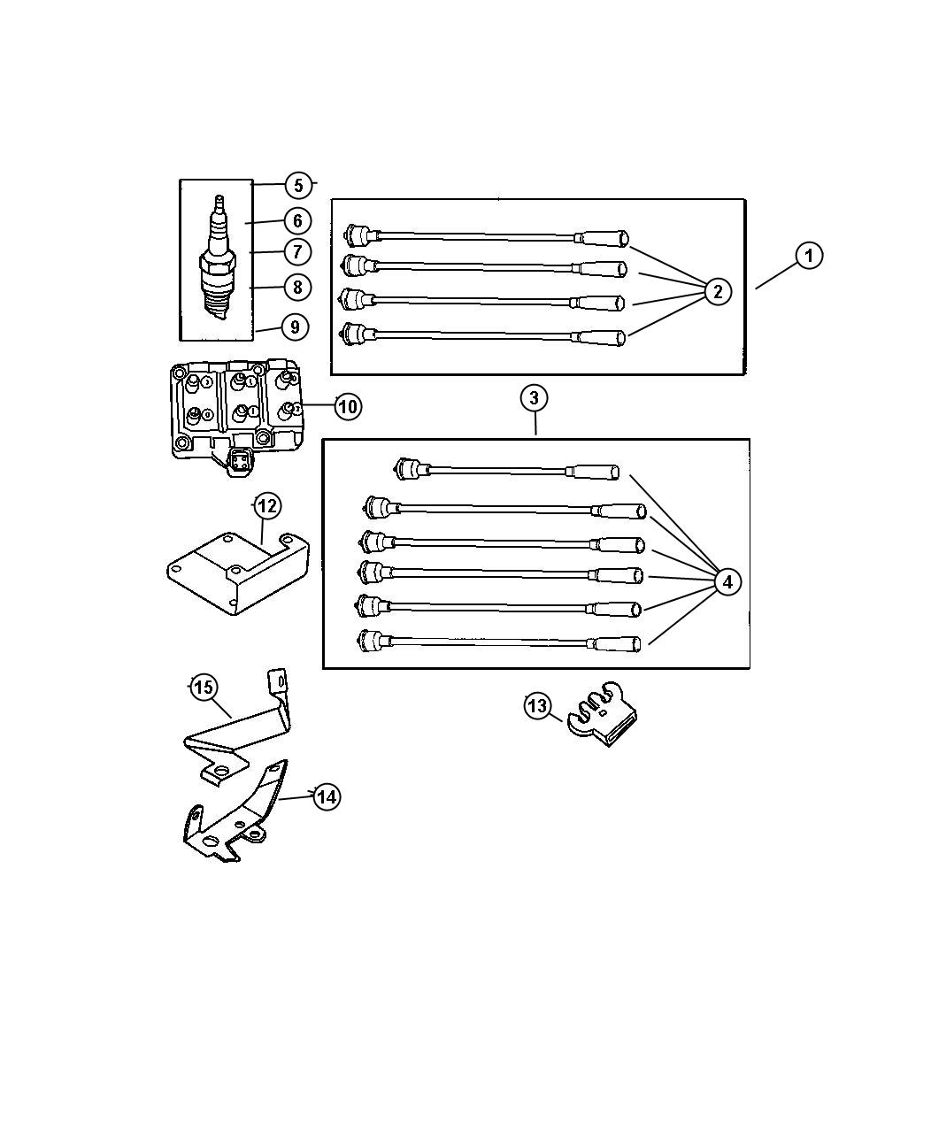 Diagram Spark Plugs--cables--coils. for your Dodge Grand Caravan  