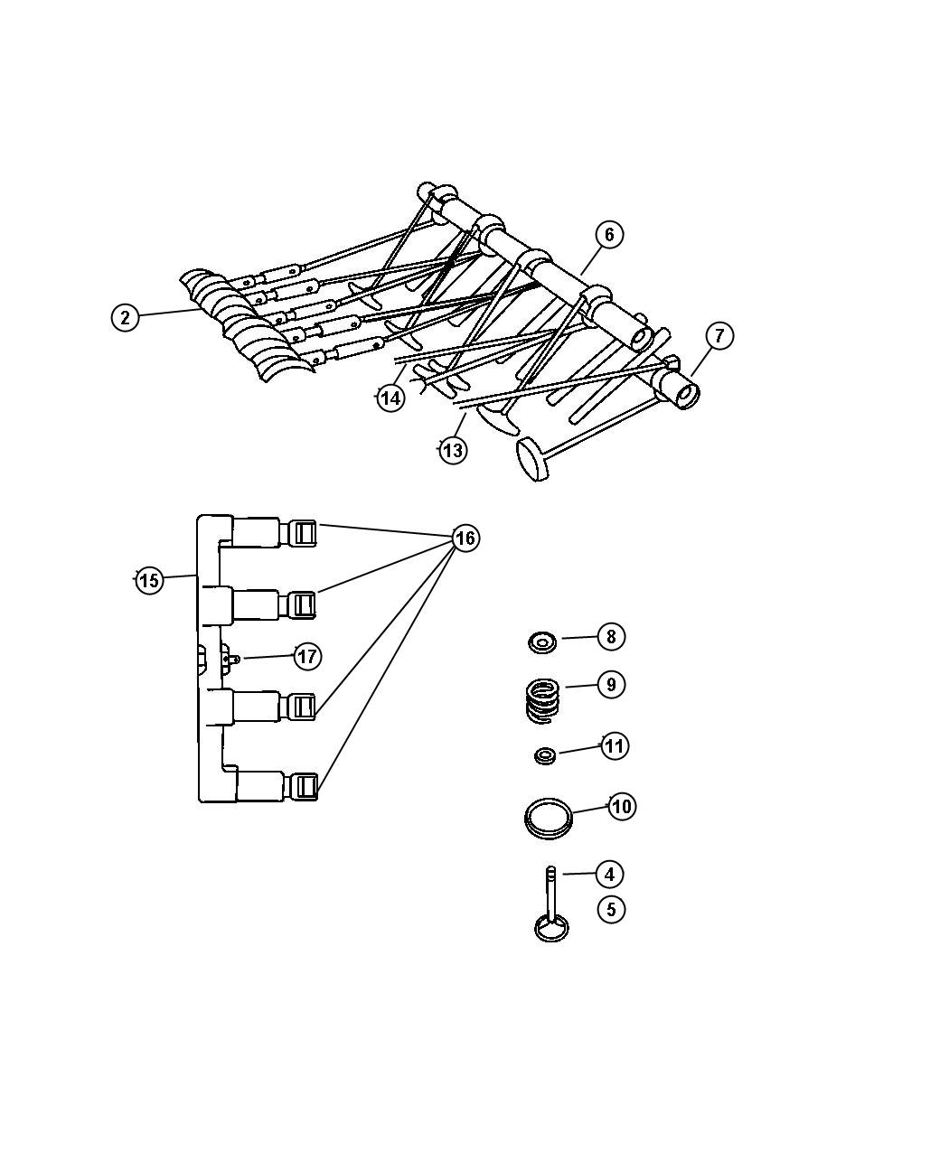 Diagram Camshaft and Valves 5.7L [5.7L V8 HEMI MDS ENGINE]. for your Dodge Magnum  