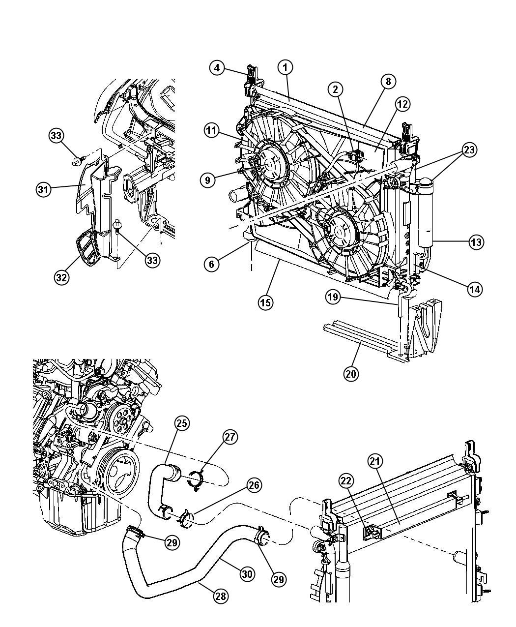 Diagram Radiator and Related Parts. for your Chrysler