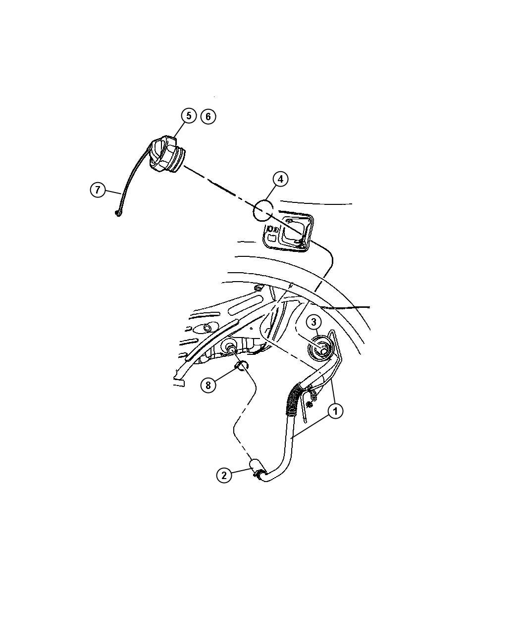 Filler Tube Fuel Tank. Diagram