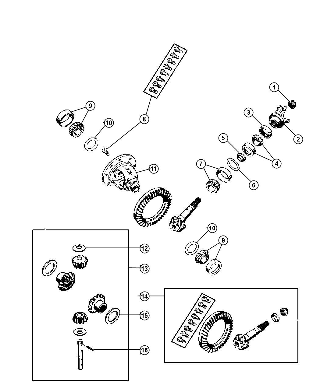 Differential,without Trac-Lock,Dana 35 [[175MM Rear Axle,Dana 35C/194MM Rear Axle]]. Diagram