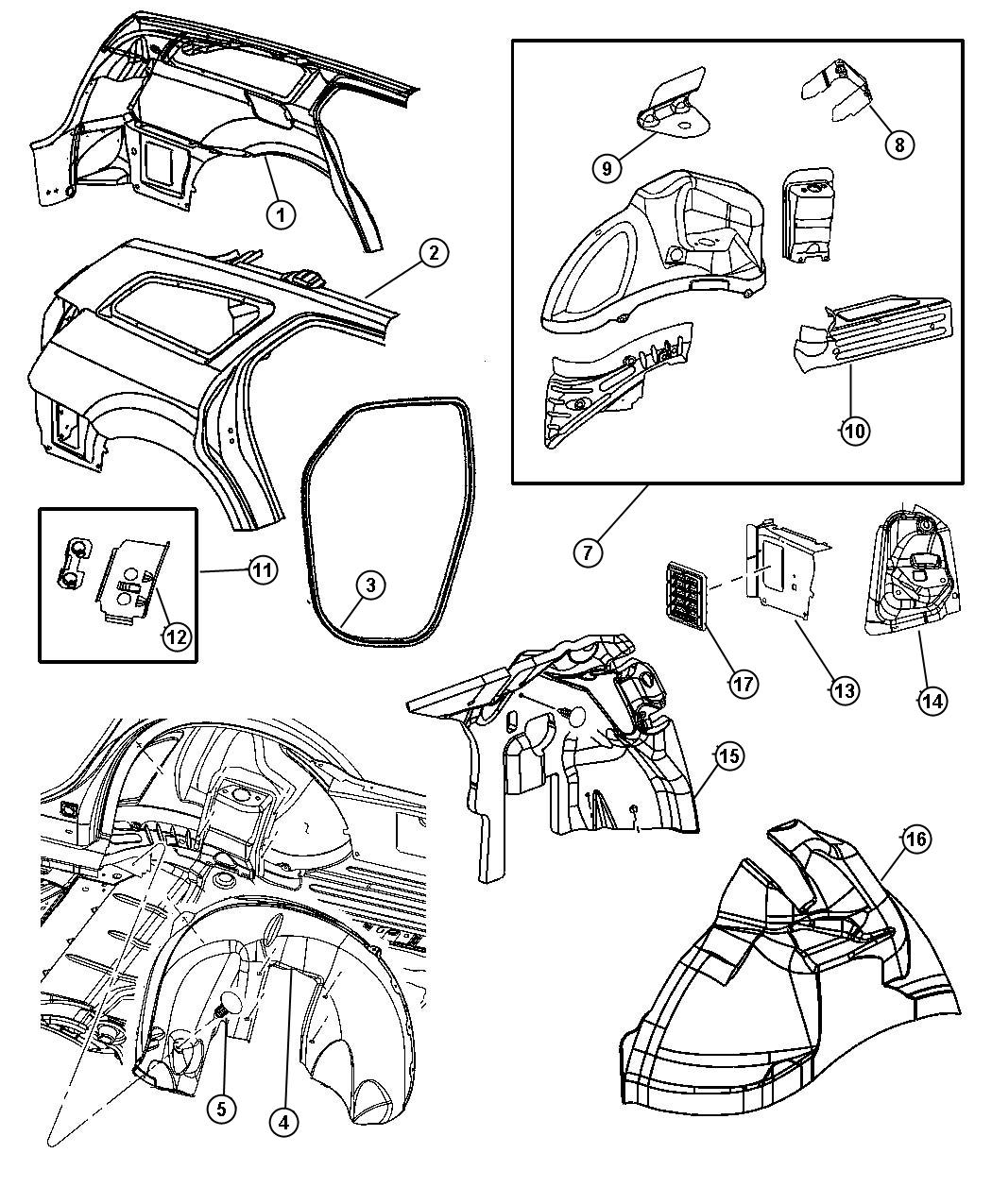 Diagram Quarter Panel, Dodge. for your Dodge Magnum  