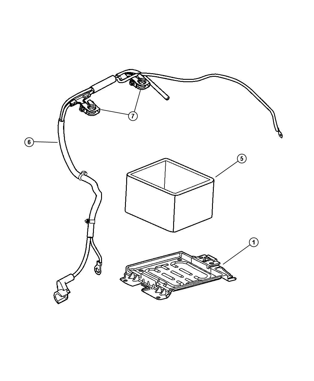Diagram Battery Tray And Cables. for your Jeep Liberty  