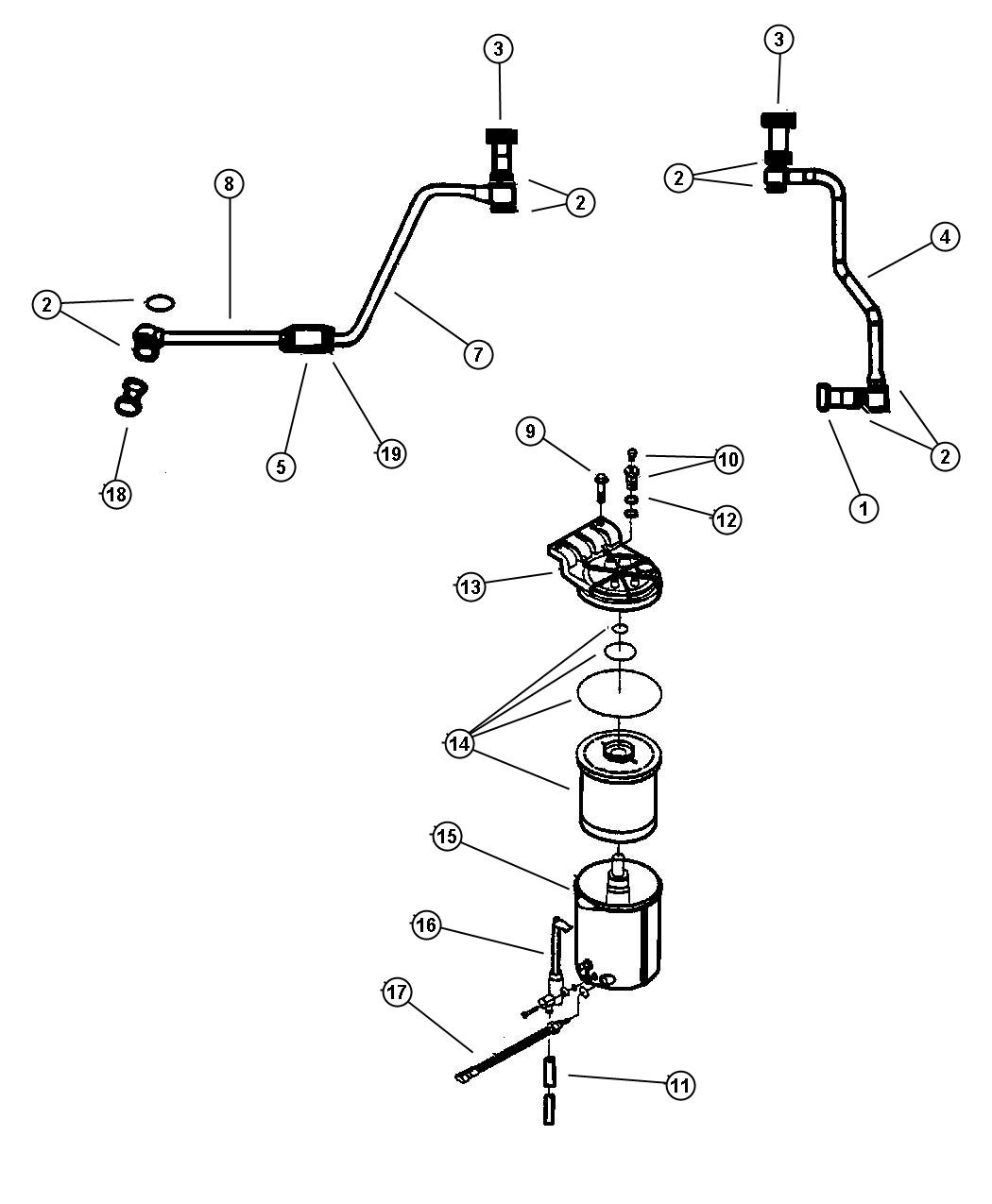 Diagram Air Fuel Control and Fuel Filter. for your Dodge Ram 3500  