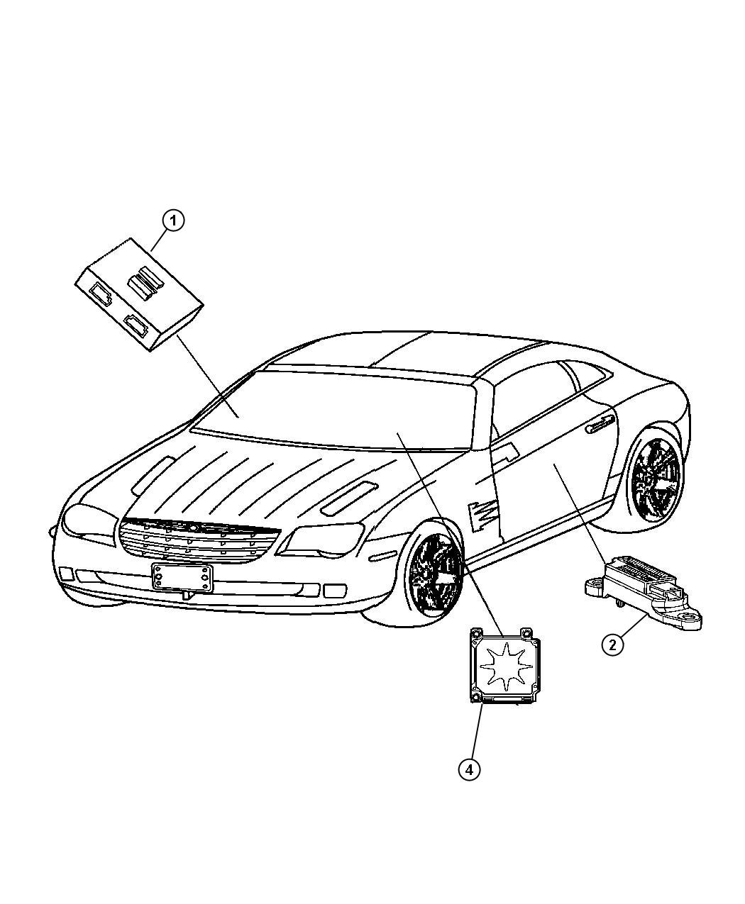 Diagram Air Bag Modules and Sensors. for your 2005 Chrysler Crossfire   