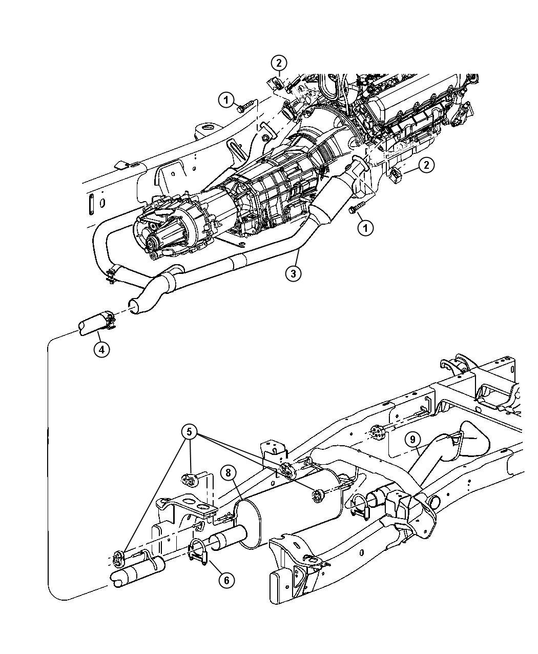 Diagram Exhaust System,5.7L [Engine - 5.7L SMPI V8]. for your 2011 Dodge Grand Caravan   