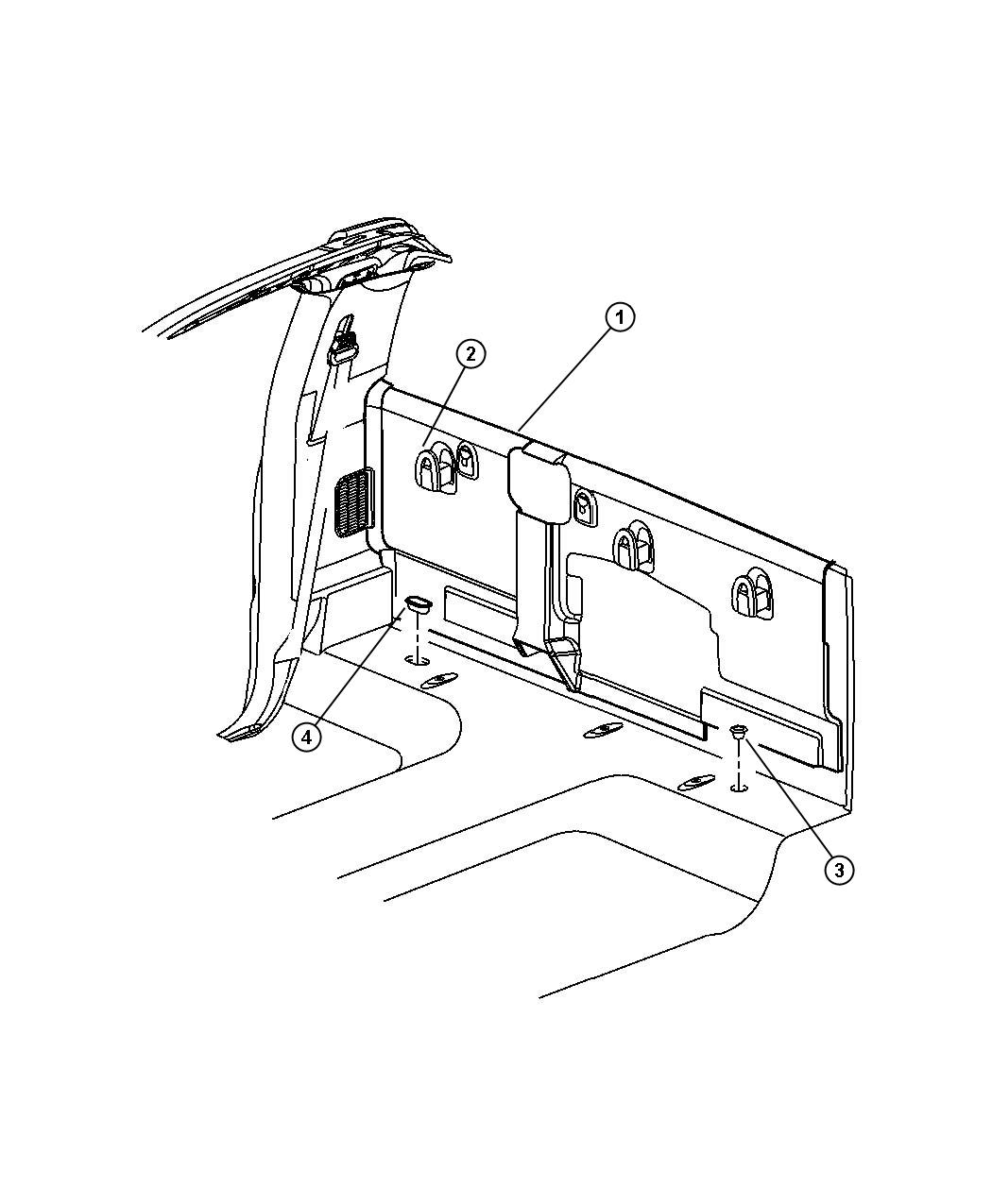 Diagram Rear Trim Panel and Storage. for your Dodge