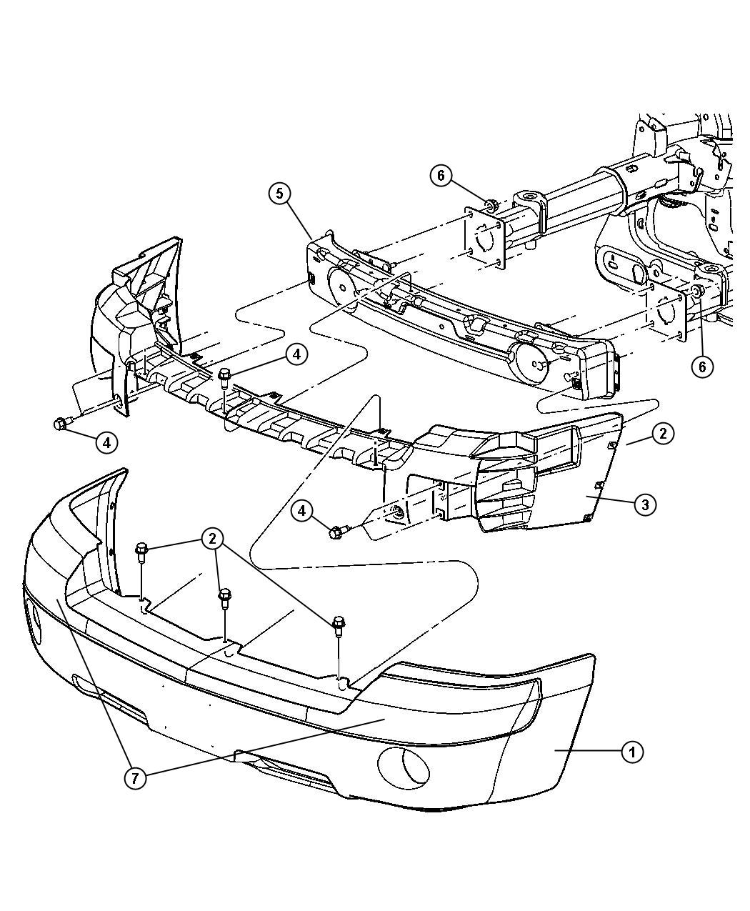 Diagram Bumper, Front. for your 1999 Chrysler 300  M 