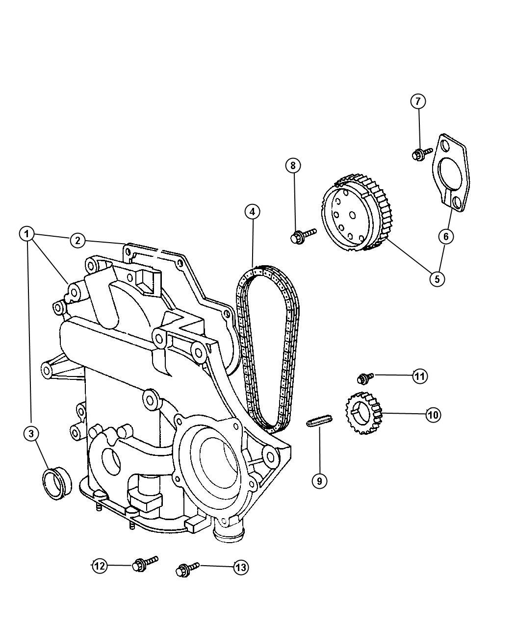 Diagram Timing Chain and Cover 3.3L [3.3L V6 OHV ENGINE]. for your 2002 Chrysler 300 M  