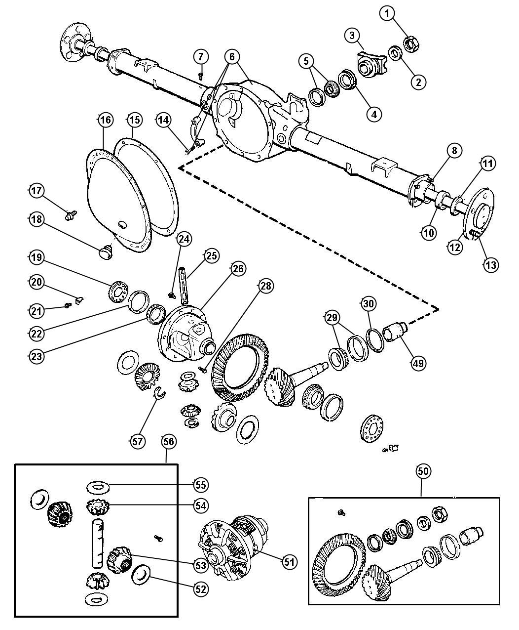 Axle,Rear,with Differential and Housing,Corporate 9.25LD [CORPORATE 9.25 LD REAR AXLE]. Diagram