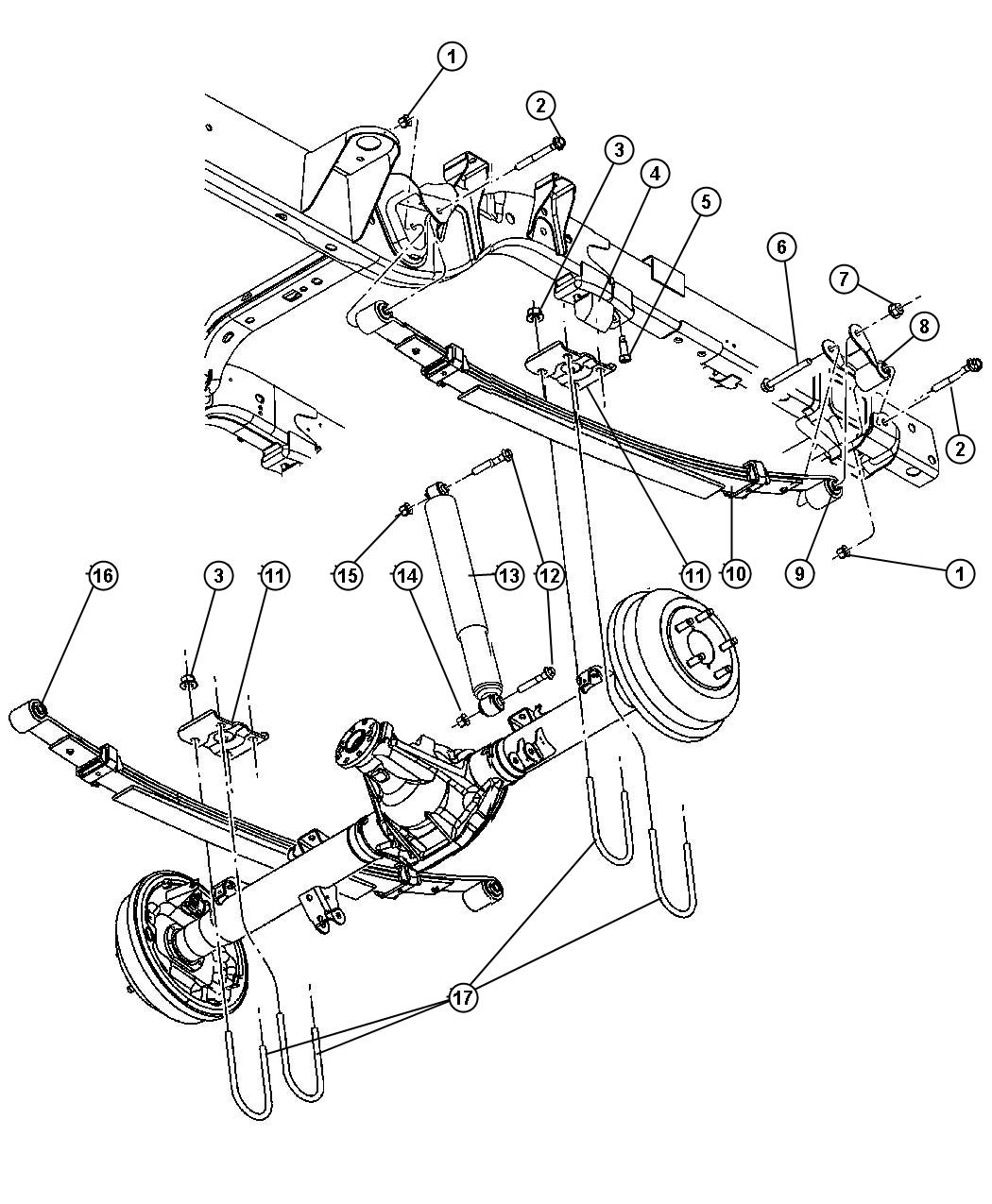 Diagram Suspension,Rear,Leaf Springs. for your 1999 Dodge Grand Caravan   