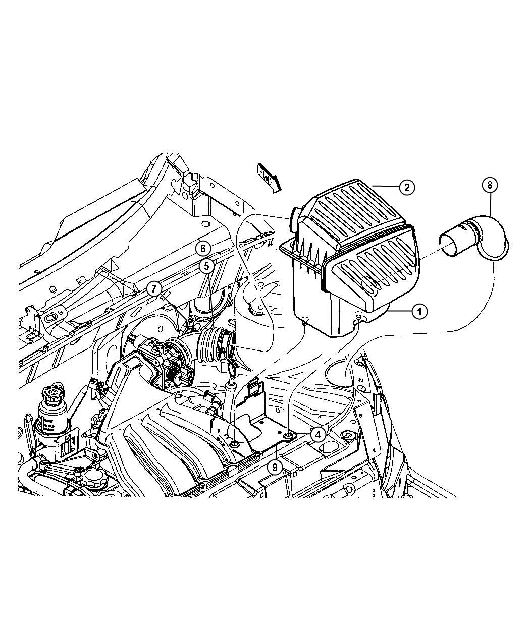 Diagram Air Cleaner. for your 2008 Chrysler Pacifica   