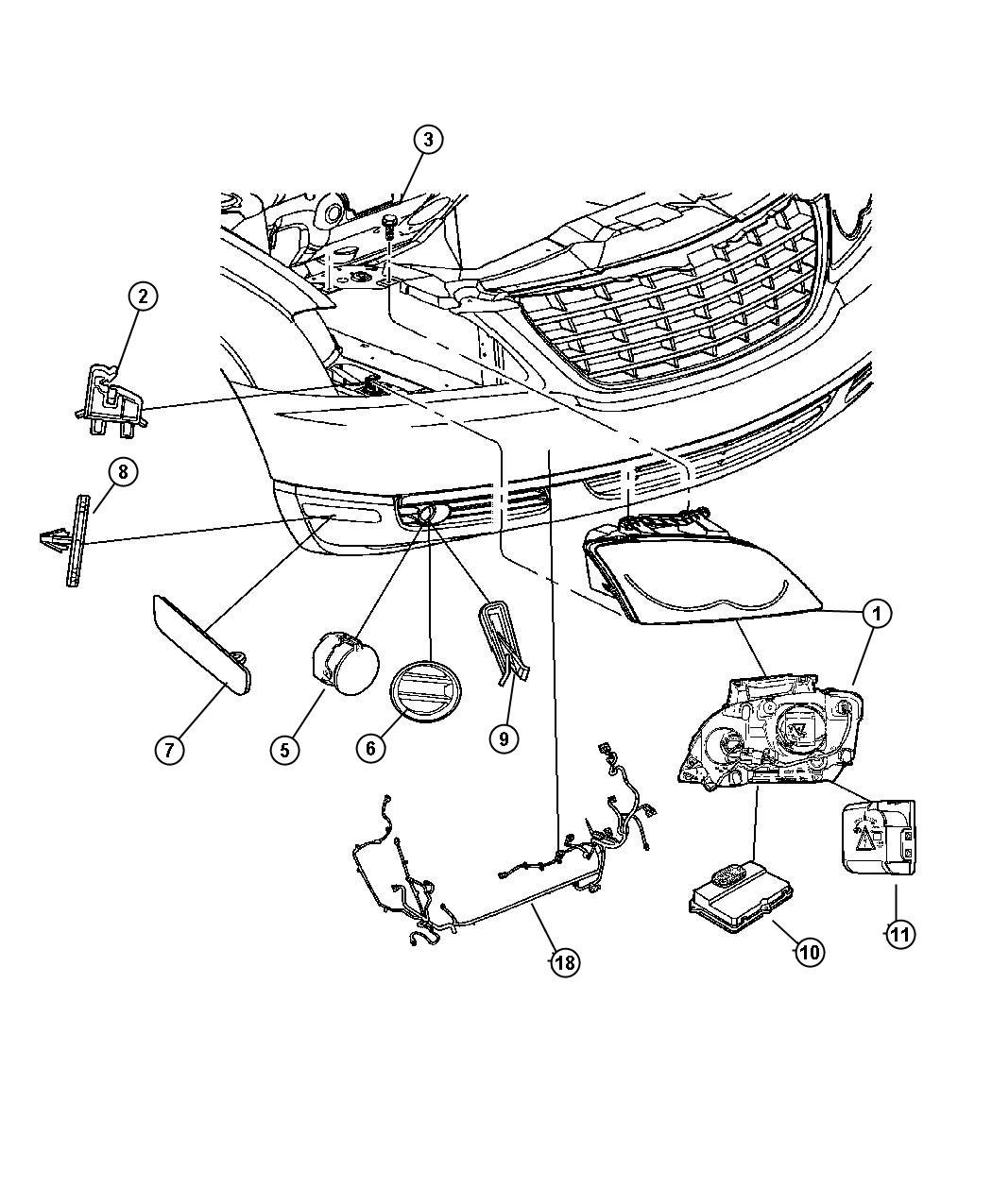 Diagram Lamps Front. for your Chrysler