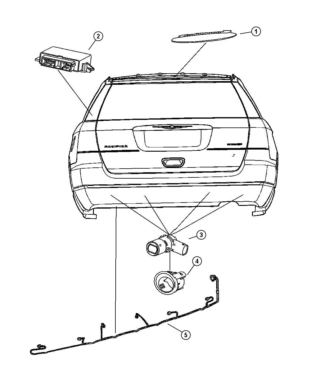 Diagram Park Assist Detection System. for your 2018 Ram 1500  REBEL Crew Cab 