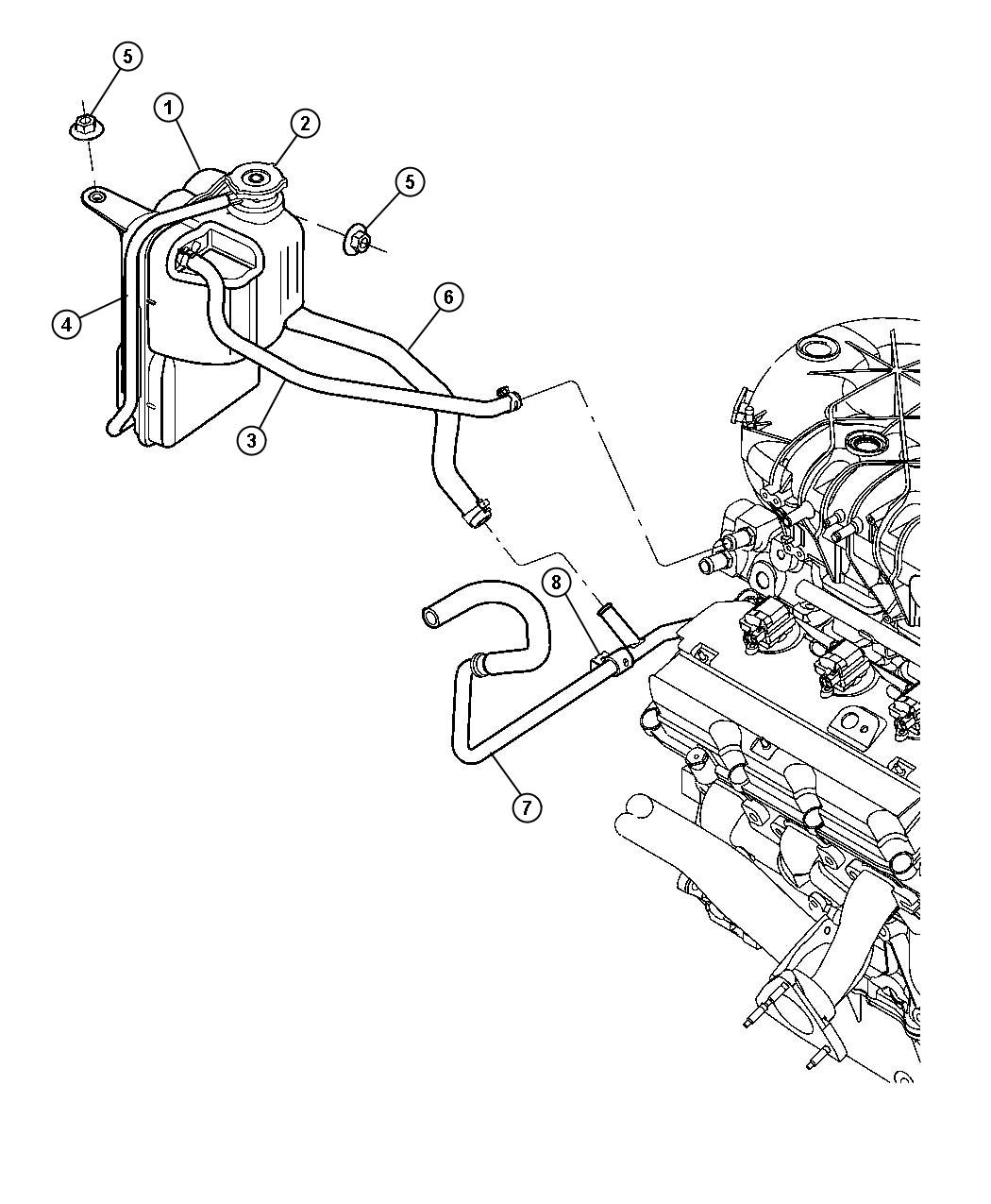 Diagram Coolant Reserve Tank. for your 2005 Chrysler Pacifica   