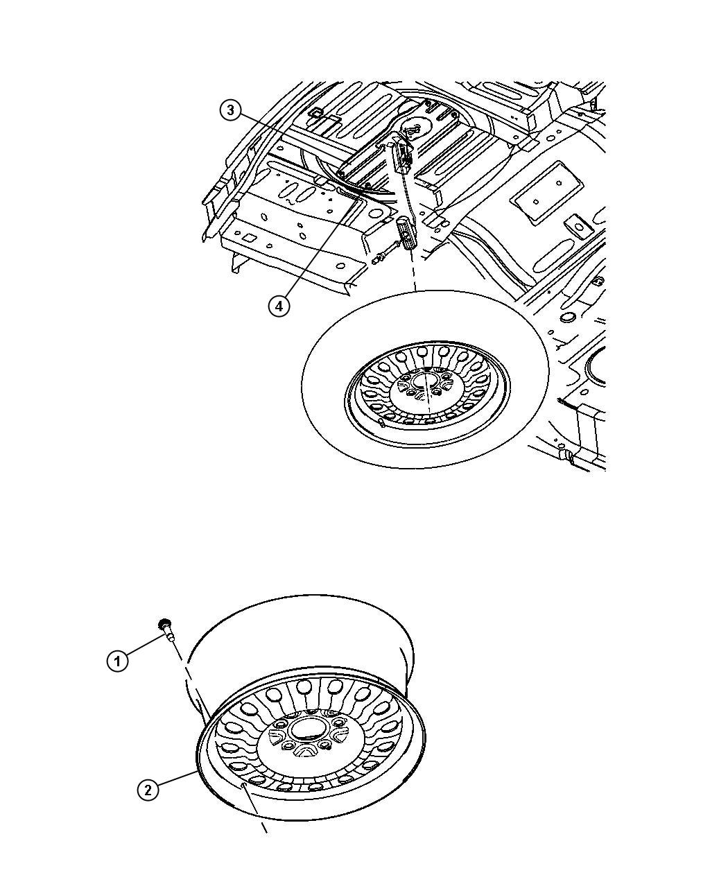 Diagram Spare Tire and Mounting. for your Chrysler Pacifica  