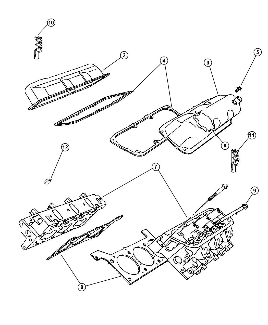 Diagram Cylinder Head 3.8L [Engine - 3.8L V6 OHV]. for your 2018 Dodge Grand Caravan   