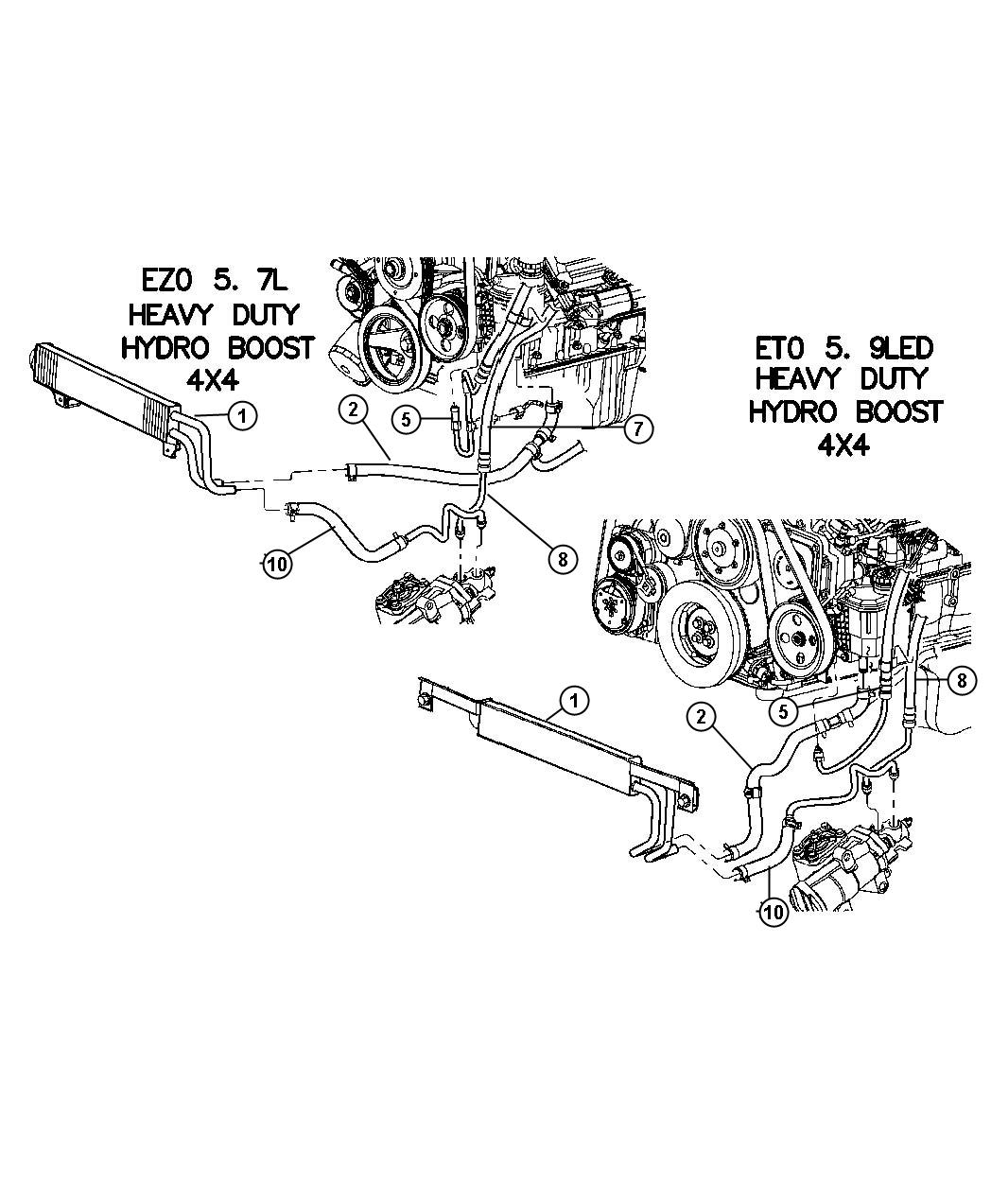 Diagram Hoses,Power Steering,4 Wheel Drive With Hydrobooster. for your Chrysler 300  M