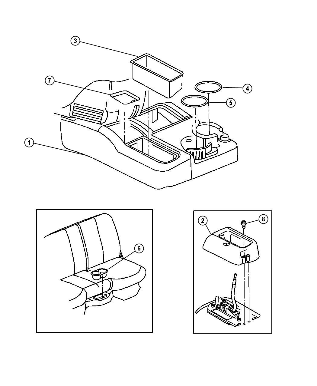 Diagram Floor Console. for your 2000 Chrysler 300  M 