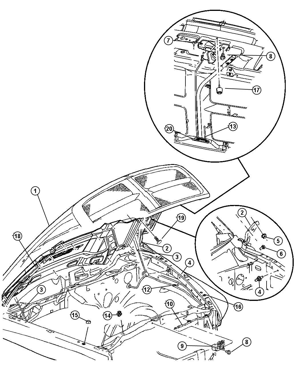 Diagram Hood. for your 2007 Dodge Ram 1500   