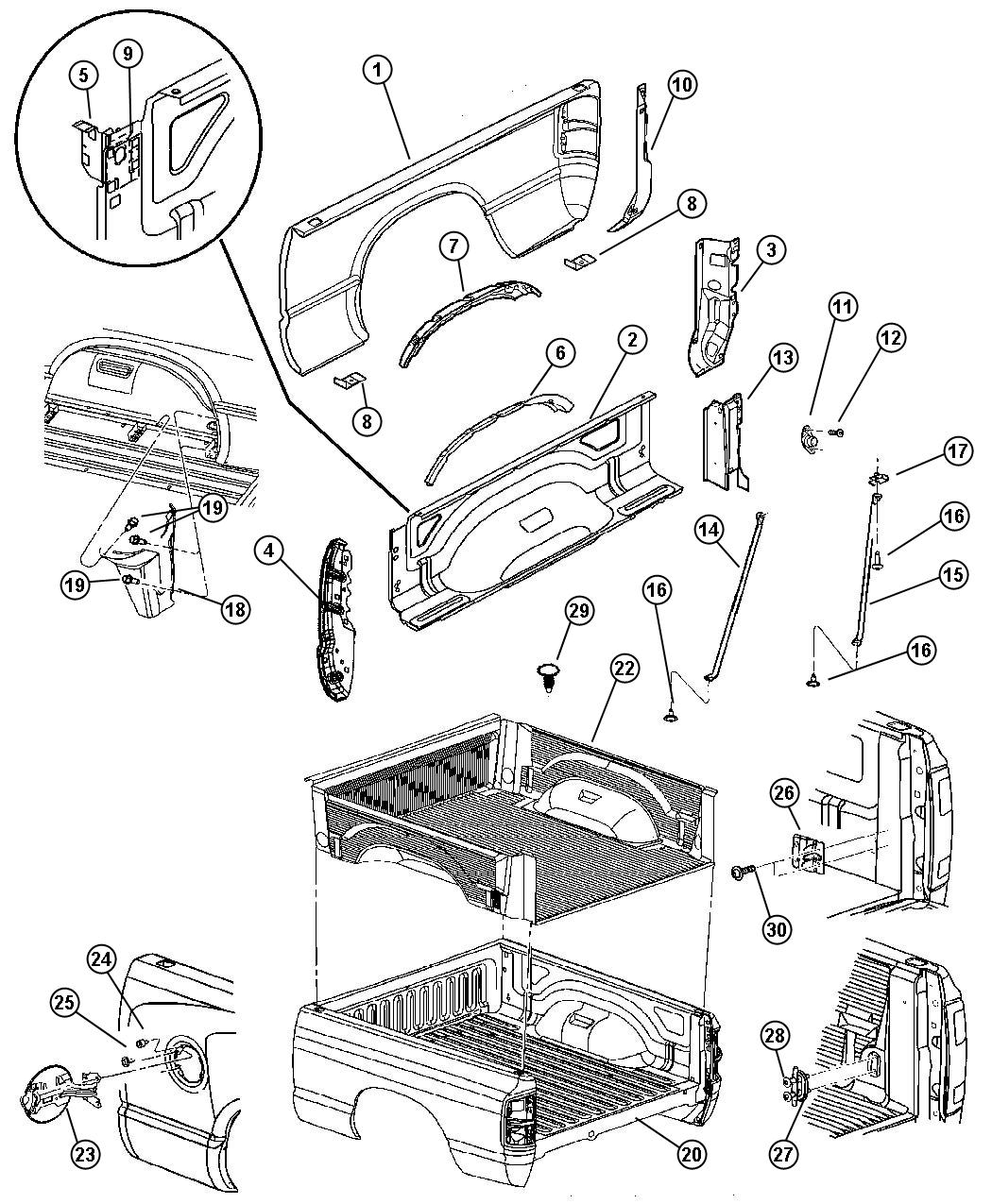 Diagram Quarter Panel. for your Dodge Ram 3500  