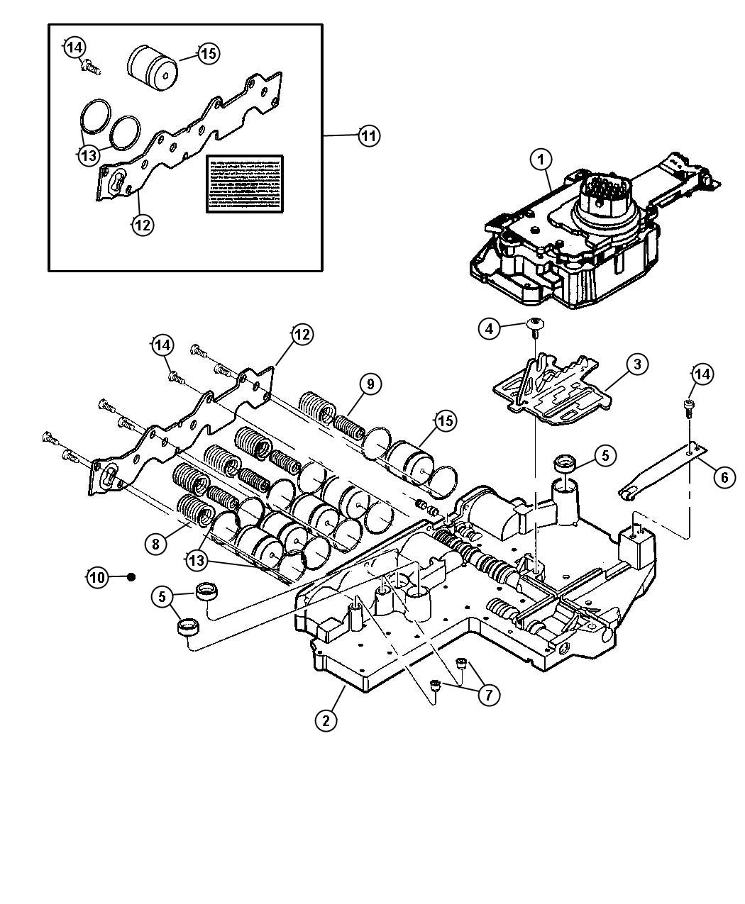 Diagram Valve Body [45RFE] [Transmission-5-Spd Automatic 5-45RFE]. for your Dodge Dakota  