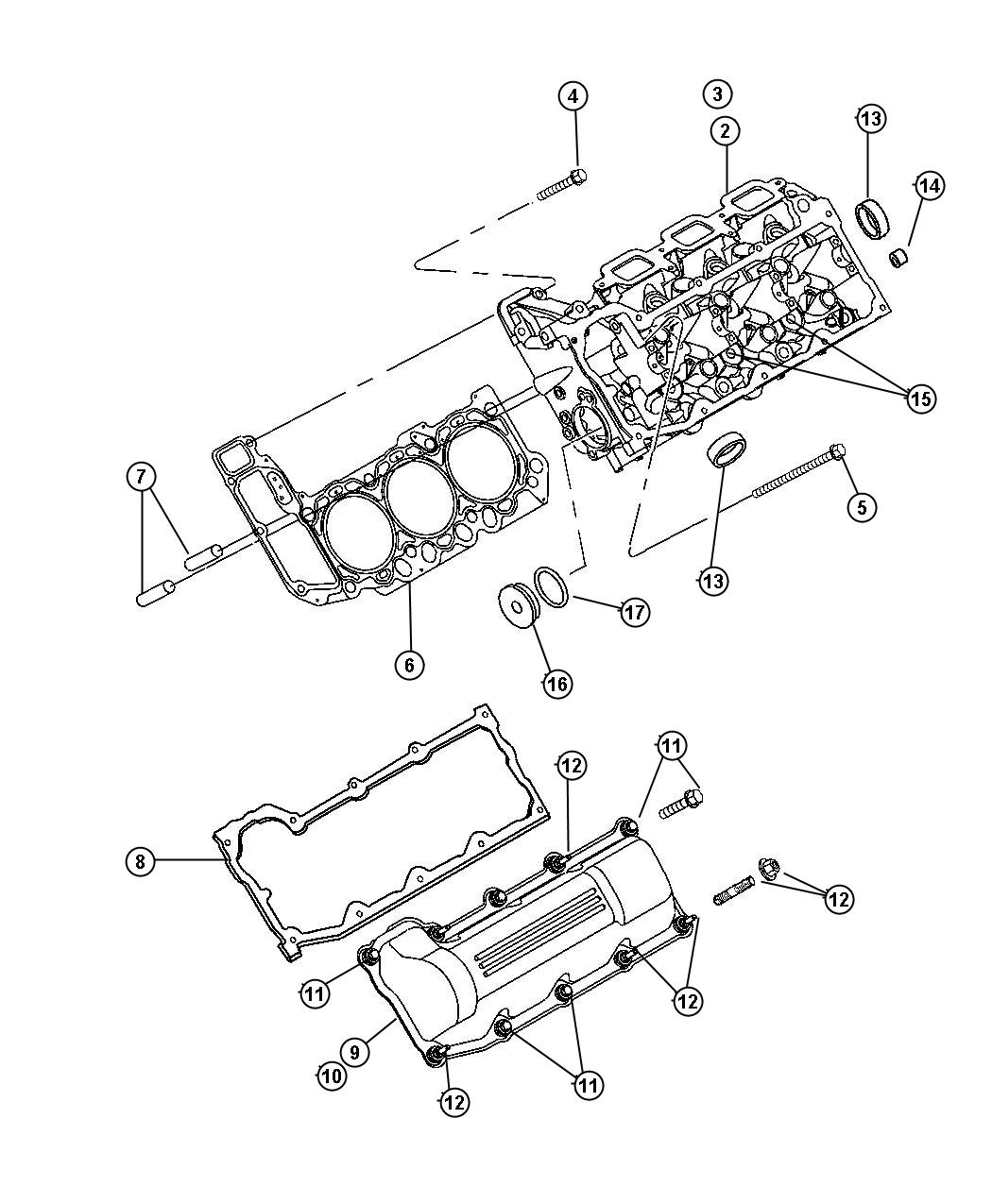 Diagram Cylinder Head 3.7L [Engine - 3.7L V6]. for your Dodge