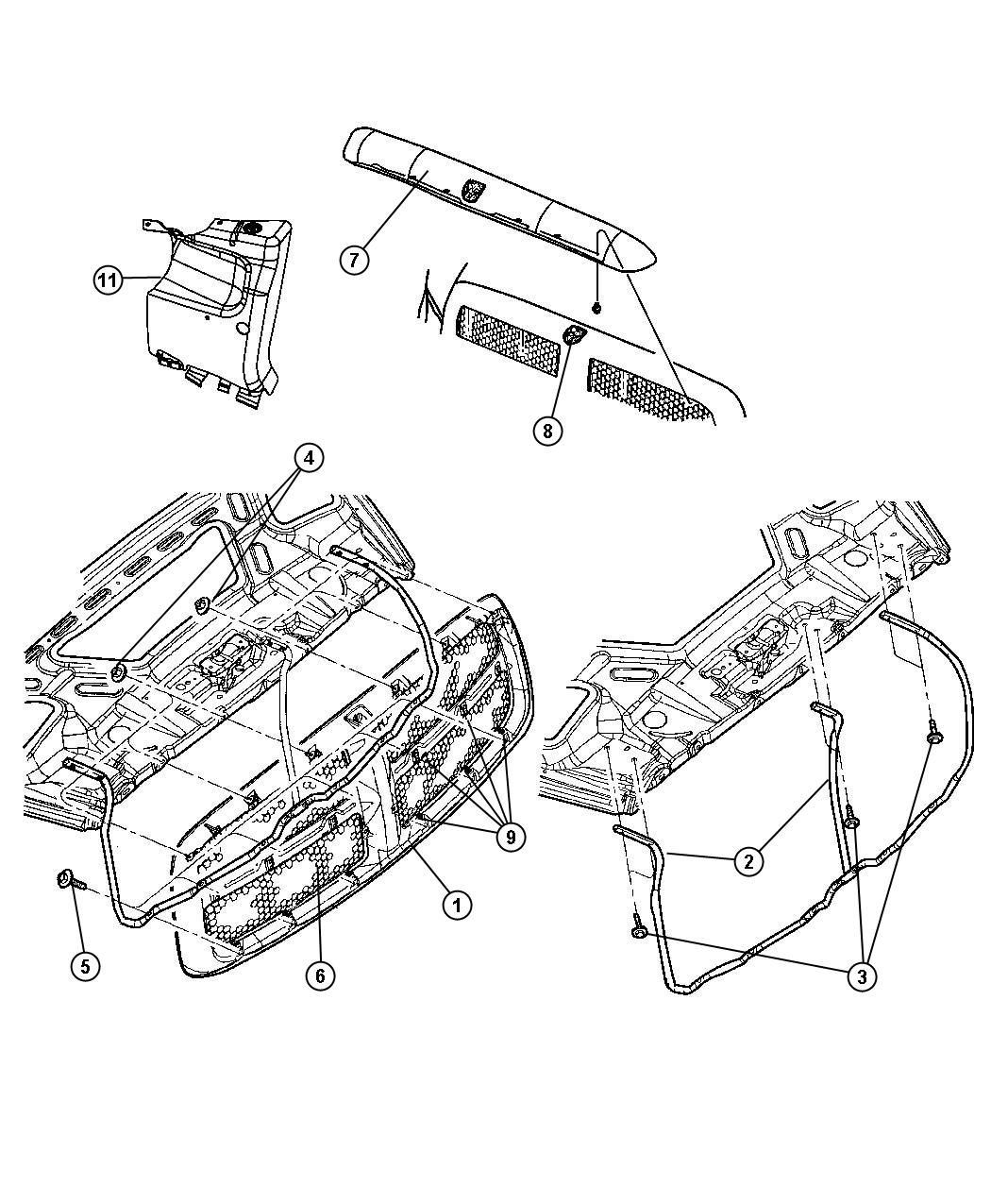 Diagram Grille And Related Parts. for your Dodge Ram 1500  