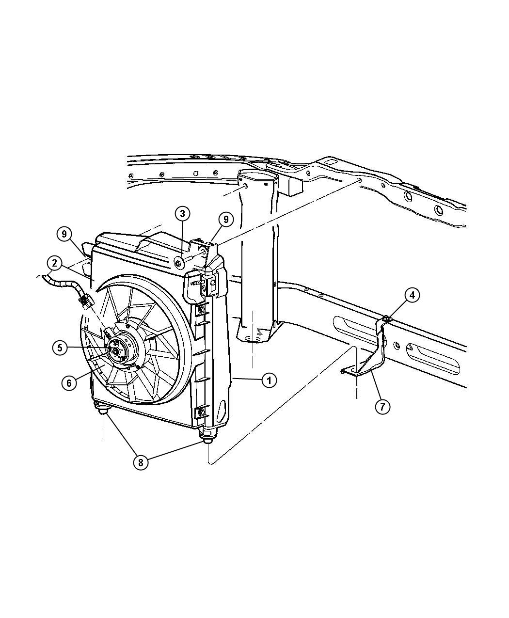 Diagram Air Conditioning Condenser and Fan. for your 2003 Chrysler 300  M 