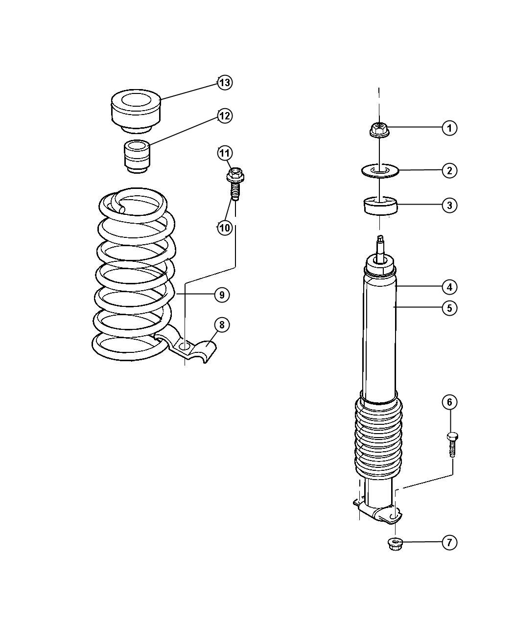 Diagram Springs and Shocks,Front. for your 2001 Chrysler 300  M 