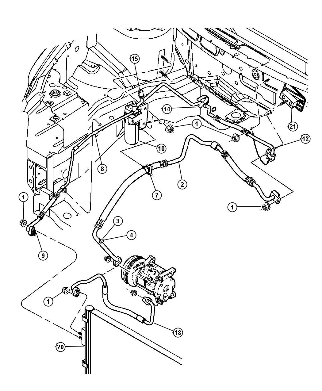 Diagram Plumbing, Air Conditioning - RHD. for your 2016 Chrysler 300   