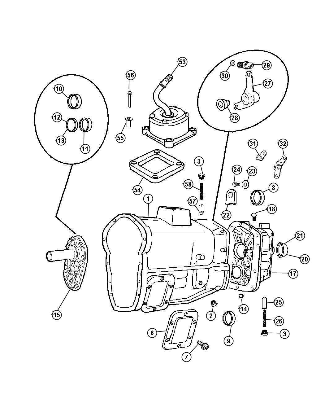 Diagram Case and Related Parts -  Six Speed [5600] (DEE). for your Dodge Ram 2500  