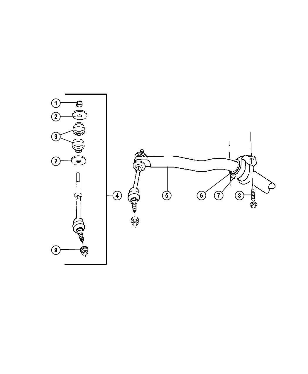 Diagram Front Sway Bar,DH 2,3. for your 2002 Chrysler 300  M 