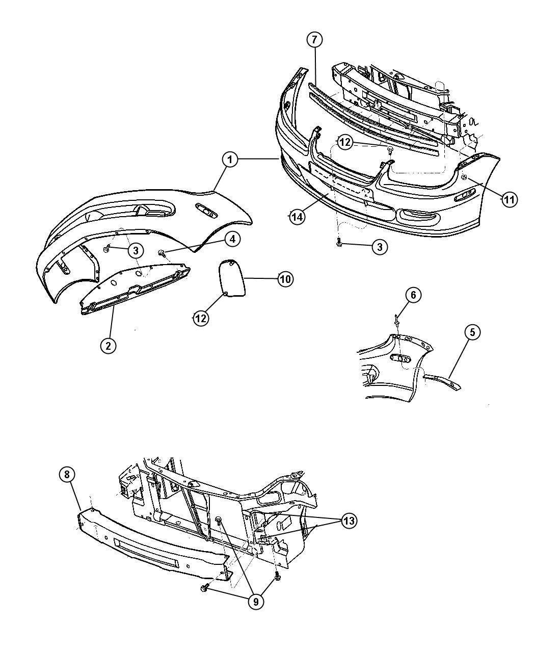 Diagram Fascia, Front. for your 2005 Dodge Neon   