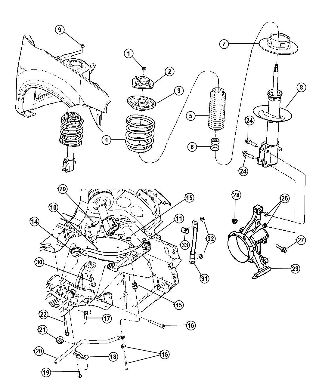 Diagram Suspension, Front. for your Jeep Patriot  