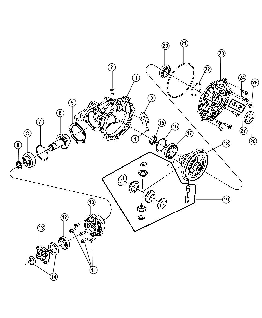 Diagram Housing and Differential, with Enternal Parts-[SUPER TRACK PAK]. for your 2007 Ram 1500   