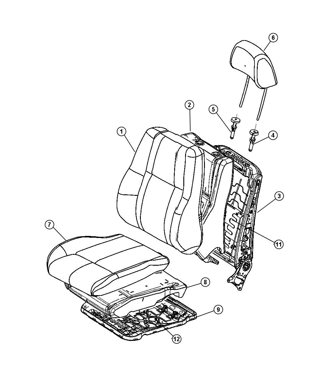 Full size assembly image of Front Seat, Cloth, Trim Code [A7]. (1/1)