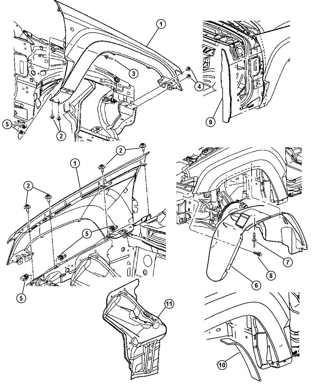 Diagram Front Fender. for your Jeep Grand Cherokee  