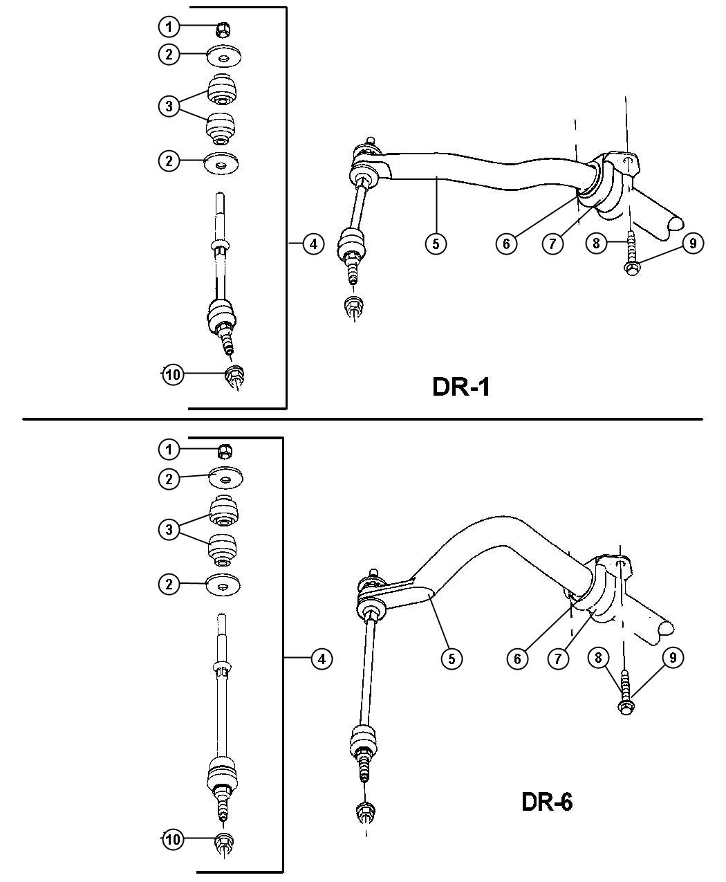 Diagram Front Sway Bar,DR 1,6. for your Chrysler 300  M