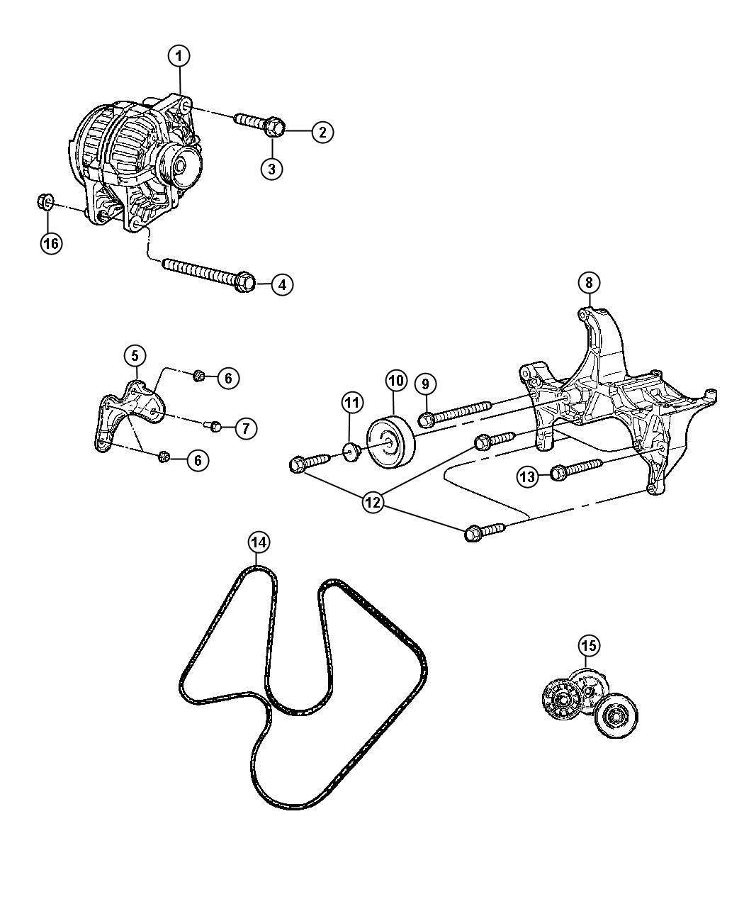 Diagram Alternator (4.7L and 5.7L Engine). for your Chrysler Pacifica  