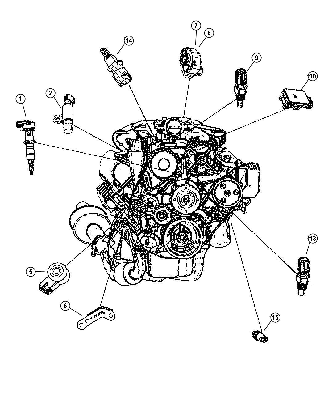 Diagram Sensors, Engine. for your Dodge Ram 1500  