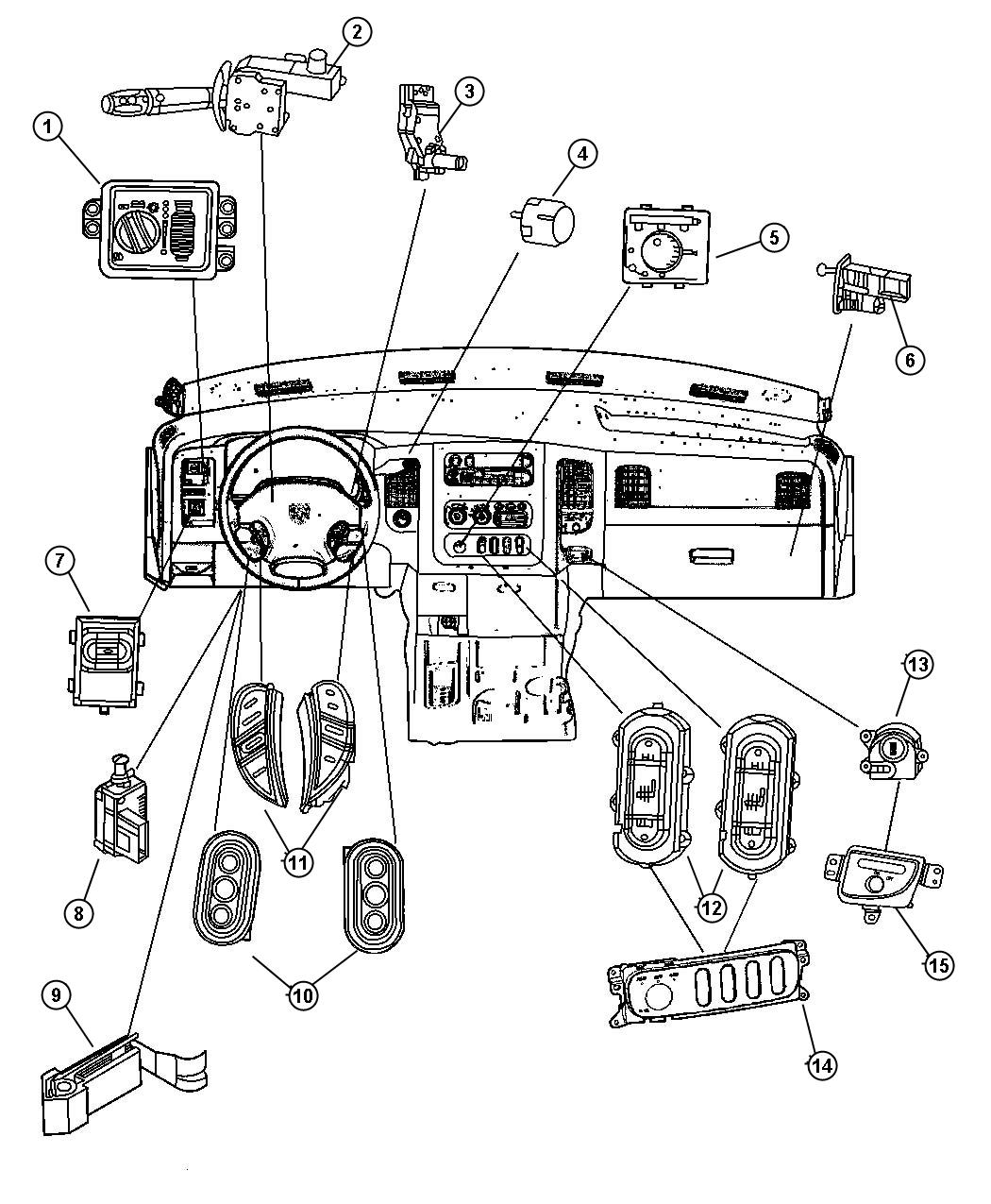 Switches, Instrument Panel. Diagram