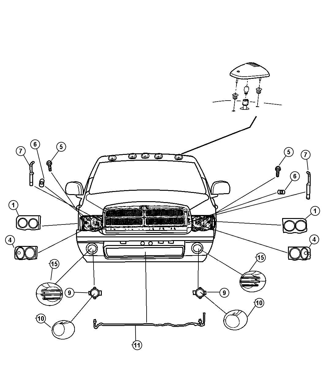 Diagram Lamps Front. for your Ram 5500  