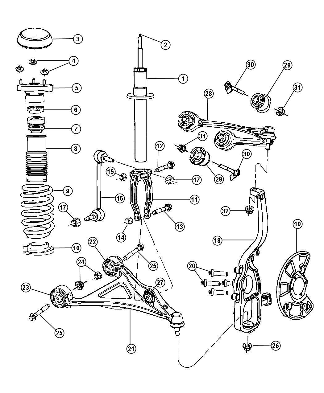 Diagram Suspension, Front-[SUPER TRACK PAK]. for your Chrysler