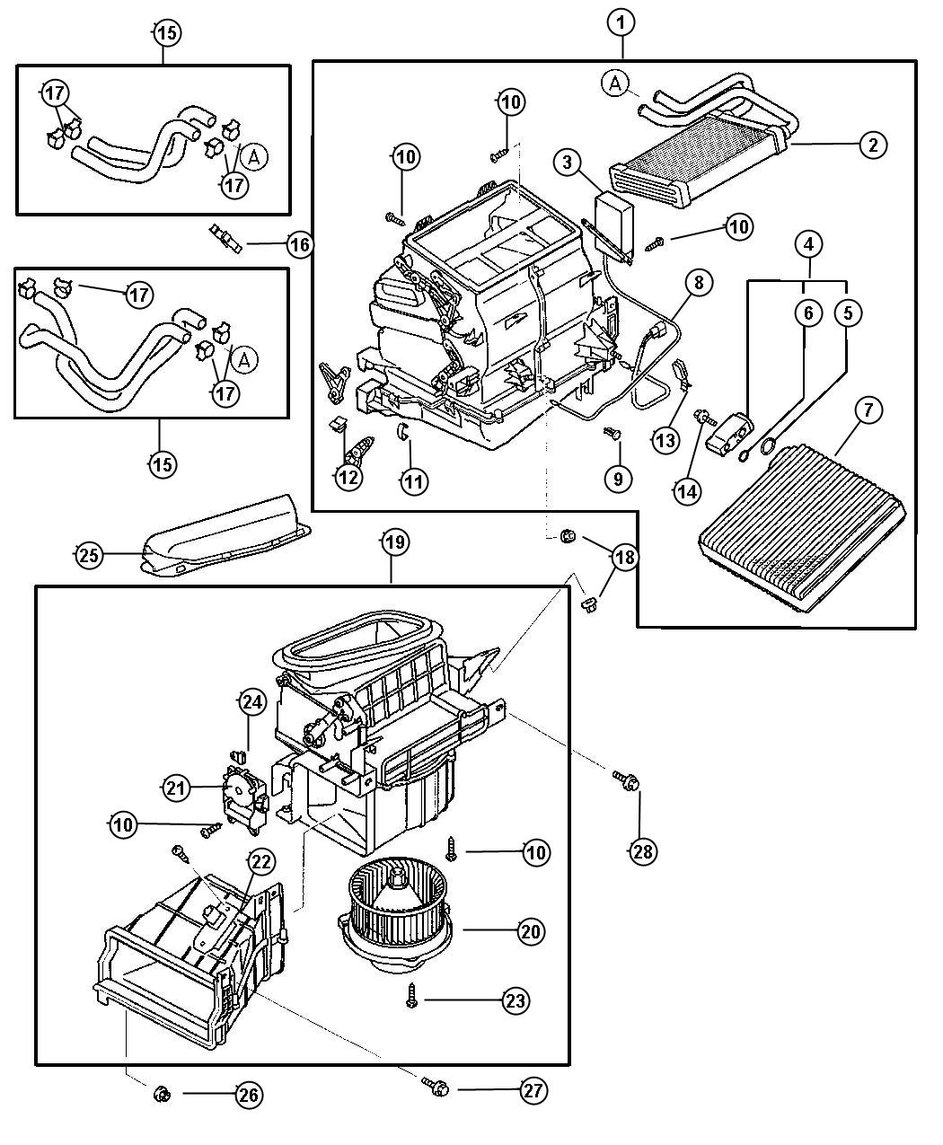 Diagram Heater and Air Conditioning Units. for your 2003 Dodge Durango   